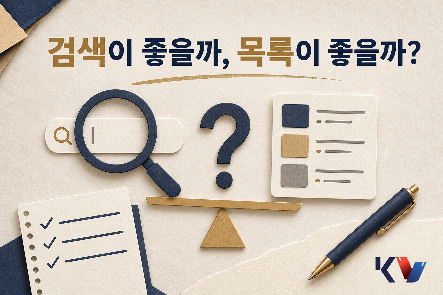 필요한 안내를 찾을 때 검색과 목록 중 어느 쪽이 편한가요? 안내 이미지