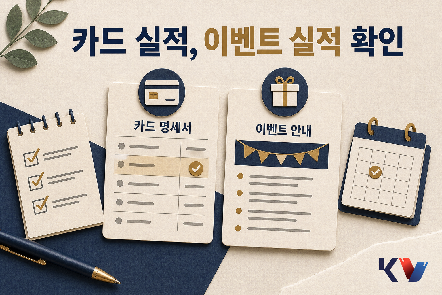카드 명세서와 행사 안내문을 나란히 두고 실적 확인 항목을 비교하는 장면