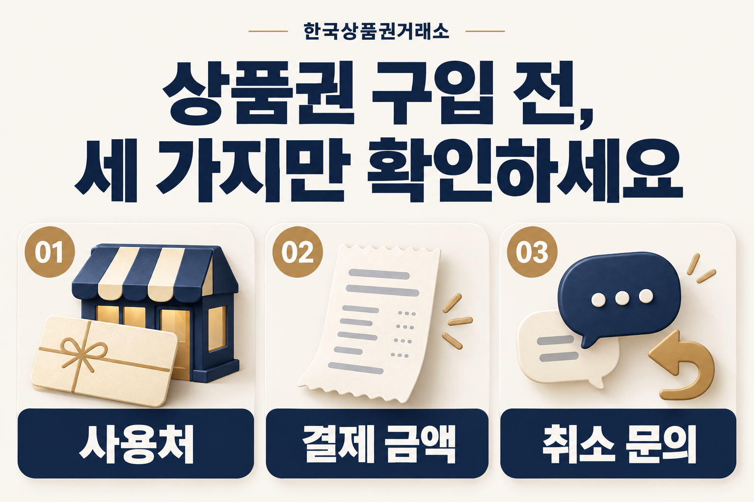 상품권 구입 전 확인할 세 가지: 사용처, 최종 결제 금액, 취소 문의 방법