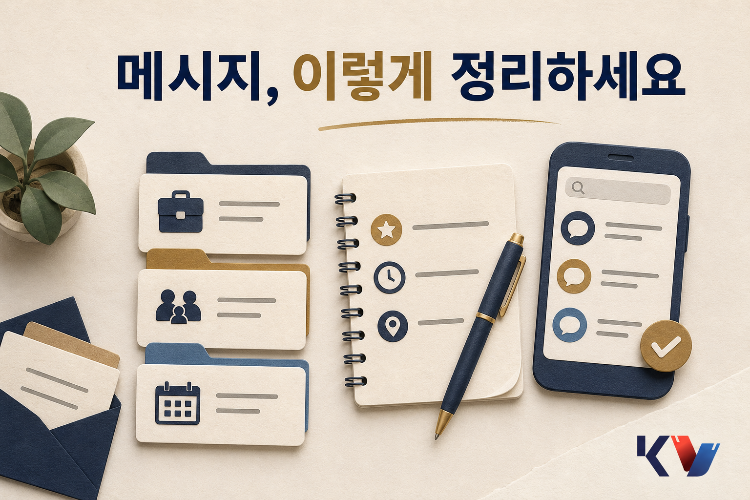 중요한 메시지를 나중에 쉽게 찾도록 정리하는 방법 안내 이미지